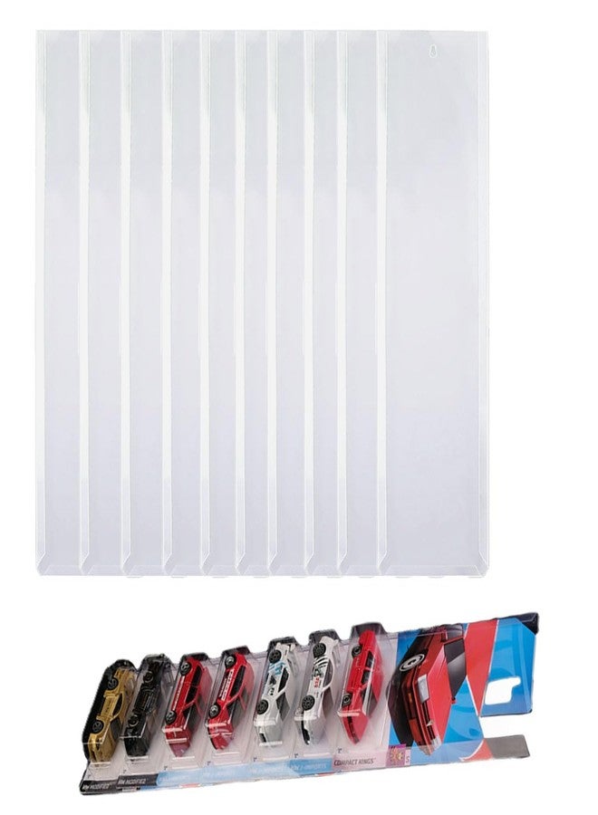 HAISENGO 10 Pack Display Case for Packaged Model Cars Holds up to 100 Cars, Compatible with Hot-Wheels Packaged Cars, Toy Car Storage Organizer Wall Mounted 1/64 Scale Model Car Display Shelf (10) - Image 1