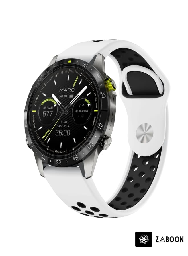 Zaboon Garmin MARQ Athlete Gen 2 22mm Sports Breathable Silicone Watch Band - Image 1