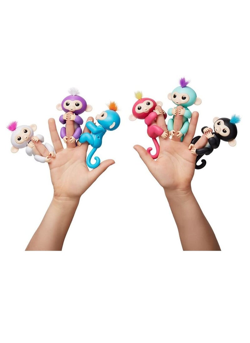 Fingerlings - Interactive Baby Monkey Zoe Black with Blue Hair By WowWee - Image 1