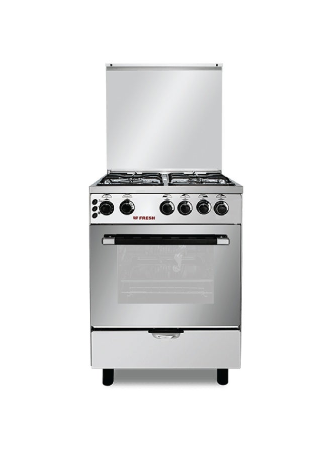Fresh Milano stainless steel gas stove with fan, 60*60, code 17268