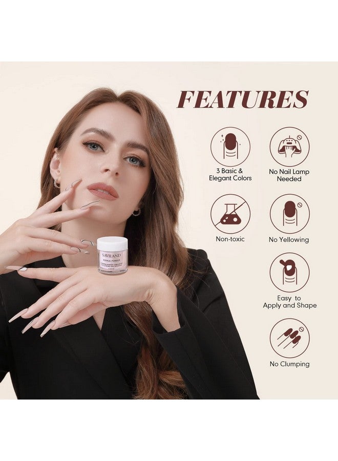 Saviland Acrylic Nail Kit Starter: Clear Pink Nude Acrylic Nail Kit Acrylic Powder & Monomer Acrylic Nail Liquid Acrylic Nail Brush Nail Files Forms Press On Nails Kits Acrylic Set Home Practice - Image 5