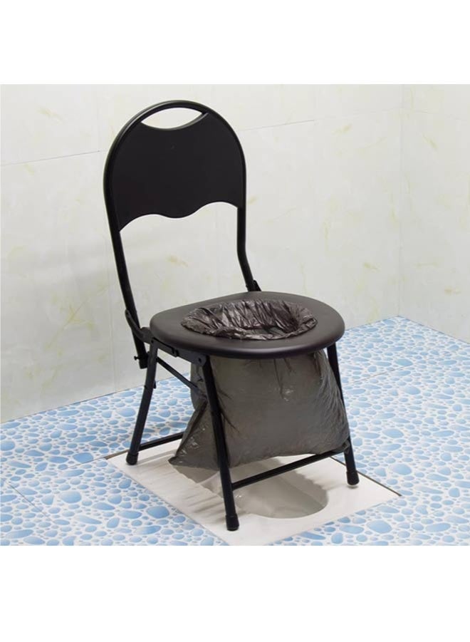 مرحاض محمول للتخييم، مقعد مرحاض قابل للطي، كرسي مرحاض محمول من الفولاذ المقاوم للصدأ مع مقعد ناعم للأشخاص ذوي الإعاقة وكبار السن - Image 2