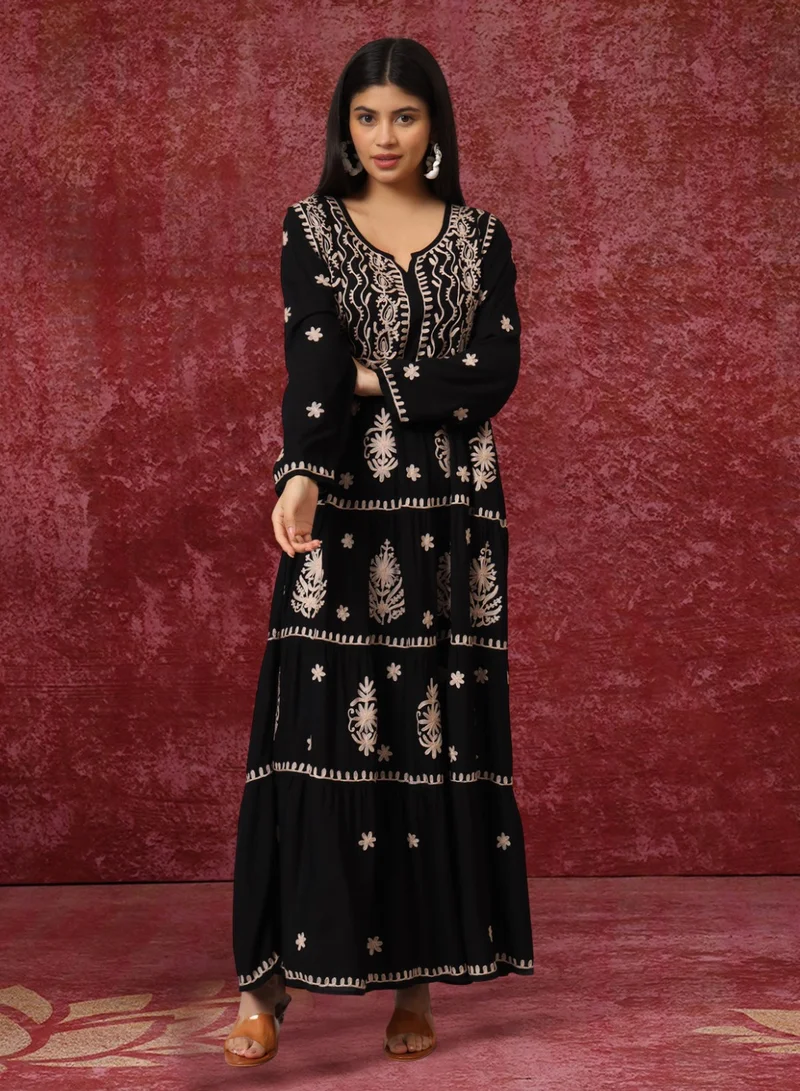 Alaya Hand Embroidered Lucknowi Chikankari  Rayon Jalabiya-AL3935