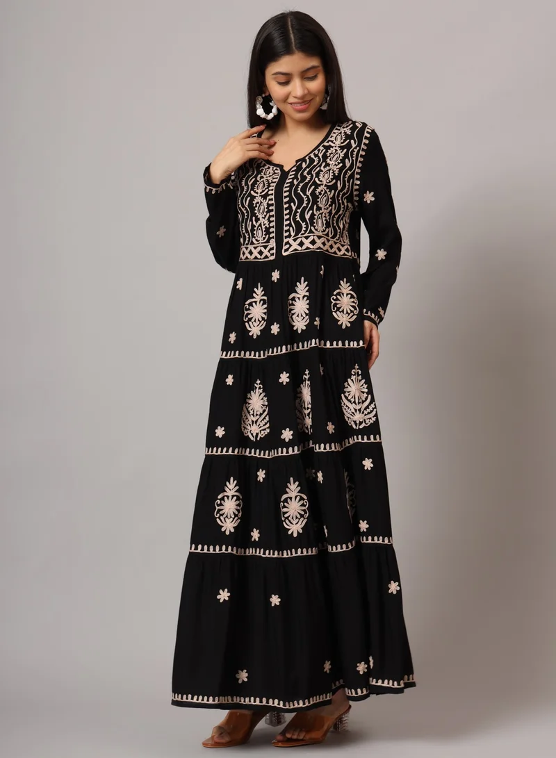 Alaya Hand Embroidered Lucknowi Chikankari  Rayon Jalabiya-AL3935