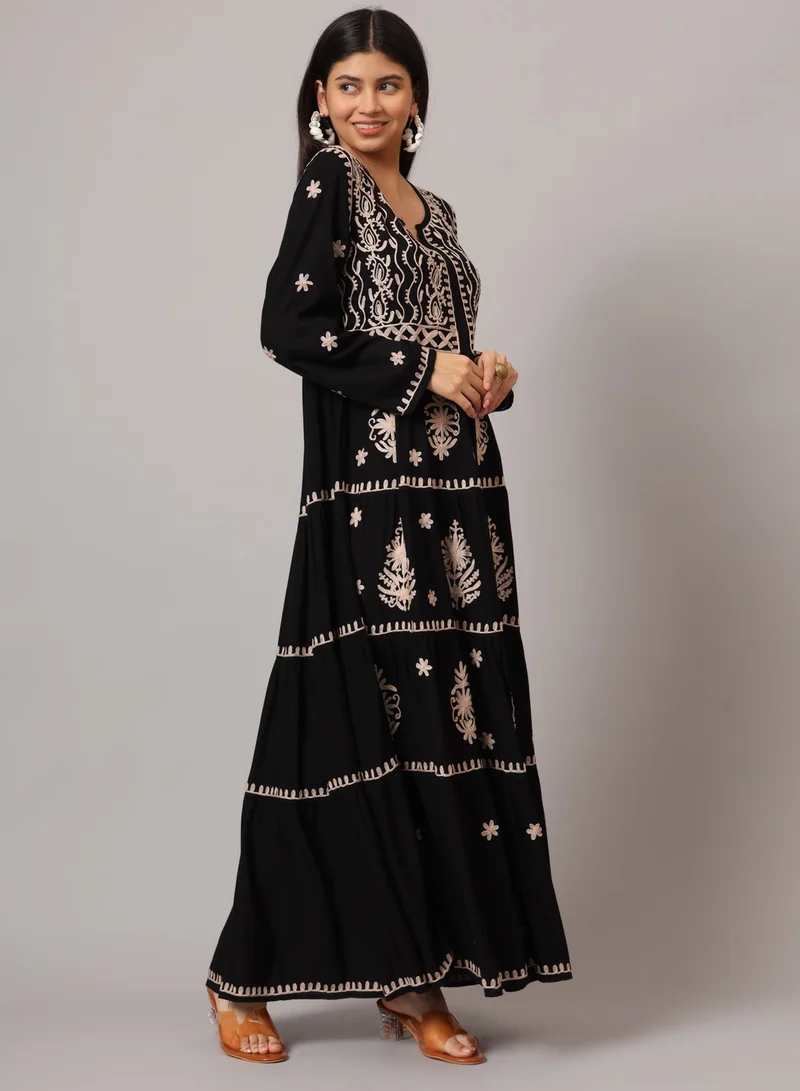 Alaya Hand Embroidered Lucknowi Chikankari  Rayon Jalabiya-AL3935
