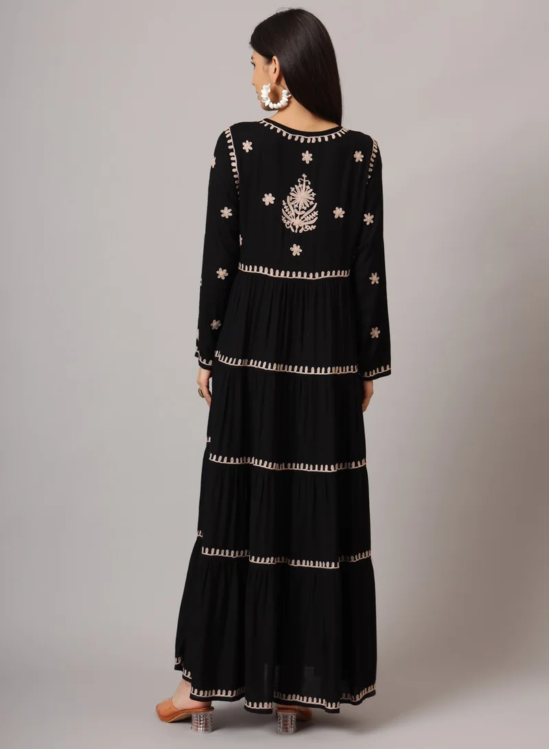 Alaya Hand Embroidered Lucknowi Chikankari  Rayon Jalabiya-AL3935