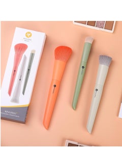 KingMas KINGMAS 3Pcs Foundation Brush Contour Concealer Brush Set, Under Eye & Blusher Brush Kabuki Makeup Brushes for Face Blush Bronzer Travel Buffing Stippling Contour Powder Liquid Blending Makeup Brush  - Image 4