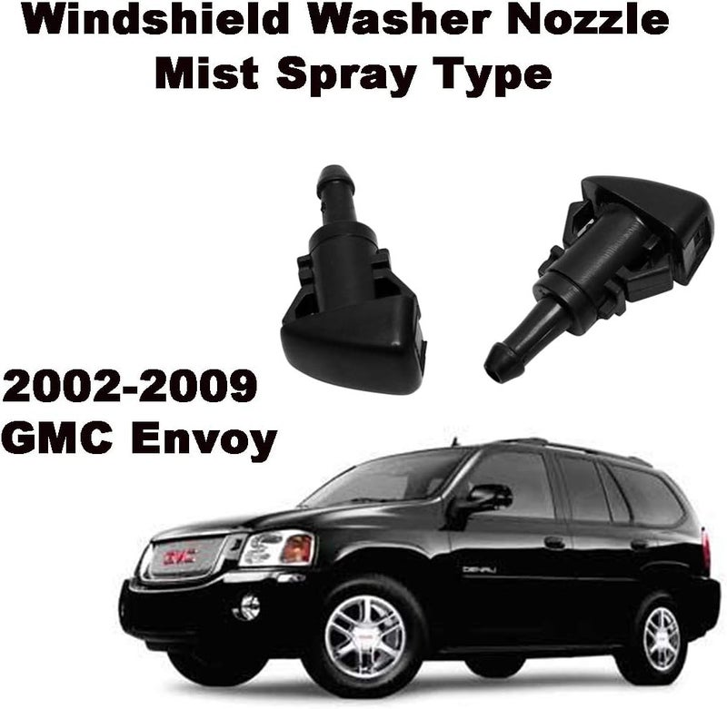 مجموعة فوهة رش ممسحة الزجاج الأمامي من ZHParty مناسبة لسيارات GMC Envoy موديلات 2002-2009، وChevrolet Trailblazer، وOldsmobile Bravada موديلات 02-04، وBuick Rainier موديلات 04-07، عبوة من 2 - تحل محل رقم OEM # 15878745 - Image 1