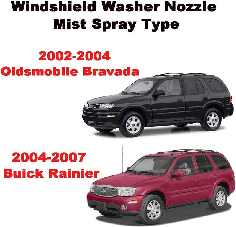 مجموعة فوهة رش ممسحة الزجاج الأمامي من ZHParty مناسبة لسيارات GMC Envoy موديلات 2002-2009، وChevrolet Trailblazer، وOldsmobile Bravada موديلات 02-04، وBuick Rainier موديلات 04-07، عبوة من 2 - تحل محل رقم OEM # 15878745 - Image 3