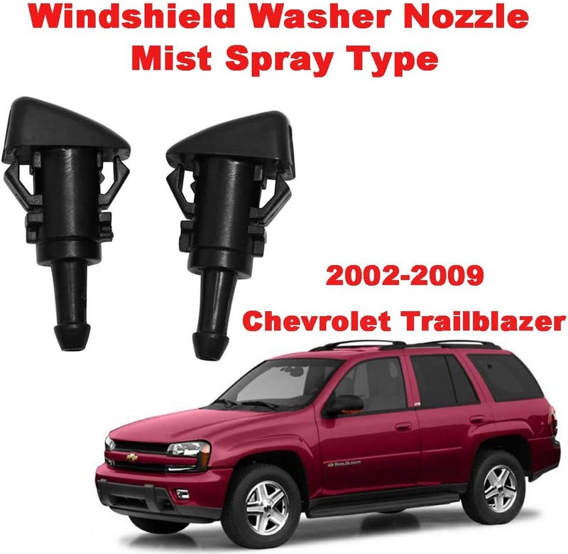 مجموعة فوهة رش ممسحة الزجاج الأمامي من ZHParty مناسبة لسيارات GMC Envoy موديلات 2002-2009، وChevrolet Trailblazer، وOldsmobile Bravada موديلات 02-04، وBuick Rainier موديلات 04-07، عبوة من 2 - تحل محل رقم OEM # 15878745 - Image 2