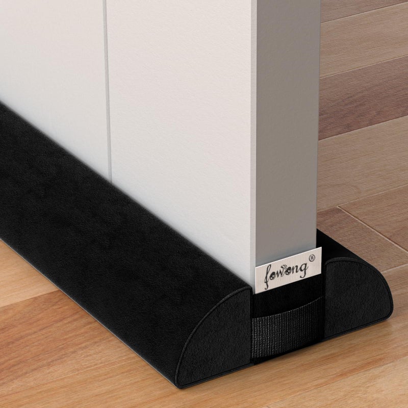 fowong Under Door Draft Stopper 30 to 36 Adjustable Draft Stopper for Bottom of Door Soundproofing Noise Blocker Seal Gap up to 17 Easy to Install Black