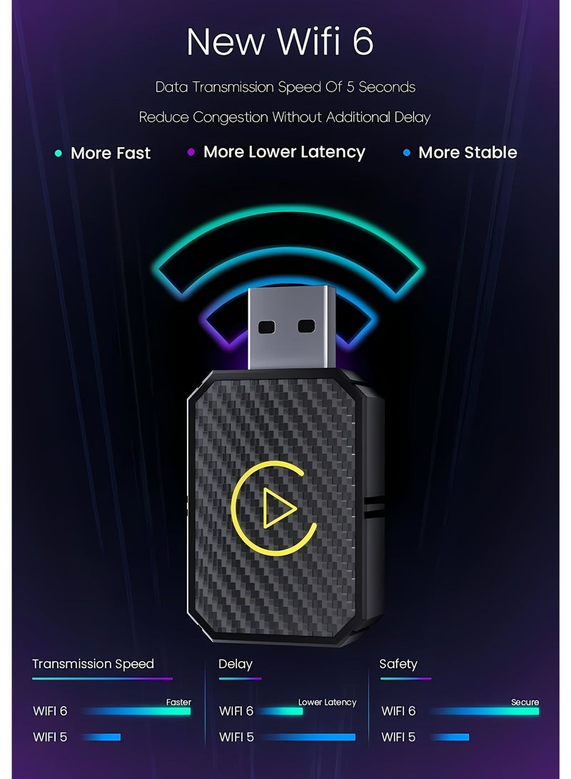 محول CarPlay ثنائي الوظيفة 2 في 1، محول CarPlay لاسلكي و Android Auto، دونجل Android Auto، توصيل وتشغيل Plug & Play، يحول CarPlay السلكي إلى لاسلكي، اتصال تلقائي، بدون تأخير، اتصال مستقر، إعداد سهل - Image 4