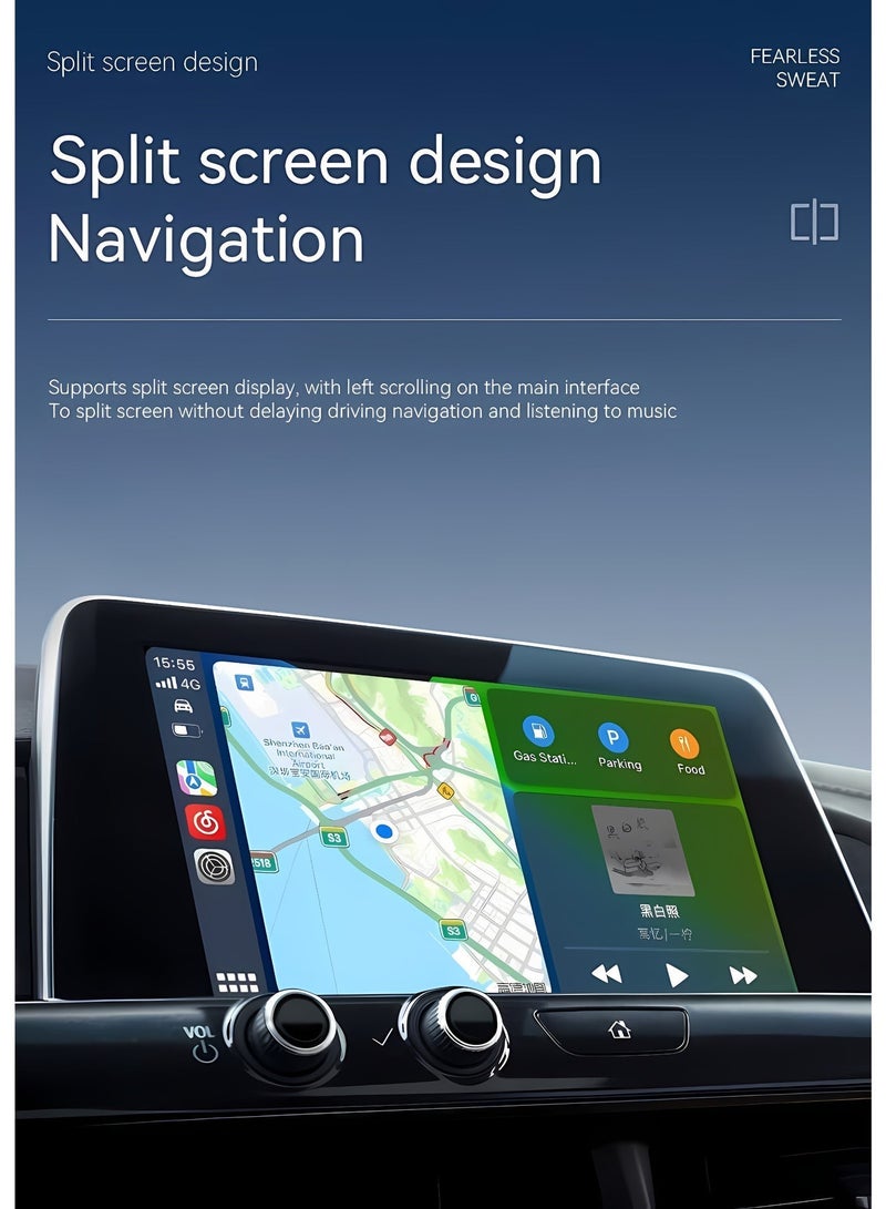 محول CarPlay ثنائي الوظيفة 2 في 1، محول CarPlay لاسلكي و Android Auto، دونجل Android Auto، توصيل وتشغيل Plug & Play، يحول CarPlay السلكي إلى لاسلكي، اتصال تلقائي، بدون تأخير، اتصال مستقر، إعداد سهل - Image 3