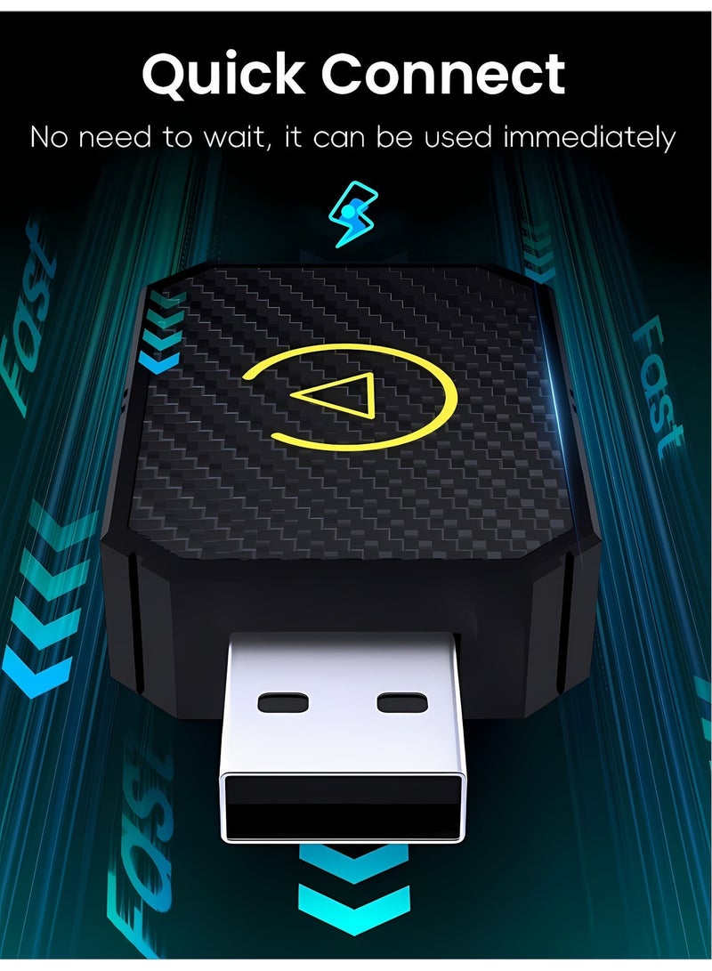 محول CarPlay ثنائي الوظيفة 2 في 1، محول CarPlay لاسلكي و Android Auto، دونجل Android Auto، توصيل وتشغيل Plug & Play، يحول CarPlay السلكي إلى لاسلكي، اتصال تلقائي، بدون تأخير، اتصال مستقر، إعداد سهل - Image 5