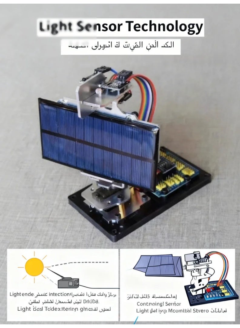 robotgcc Solar Tracking System DIY Kit with Solar Panel Light Tracking Sensor Module, Arduino Compatible Sun Tracking Robot Platform, STEM Education Solar Energy Experiment Kit, Automatic Sun Follower Project for Robotics Learning - Image 1