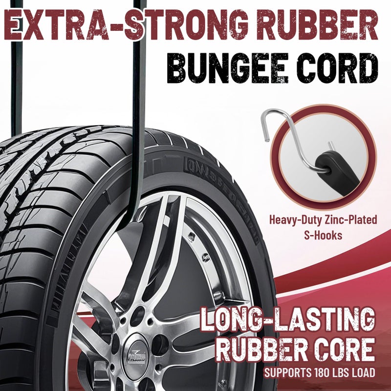 Bolvixor Bungee Cords with Hooks (10 Pack) â€“ 21" Heavy Duty EPDM Rubber Tarp Straps, Max Stretch 2X, Load 180+ LBS, Crimped S Hooks for Cargo, Trucks, Camping, Outdoor Use - Image 5