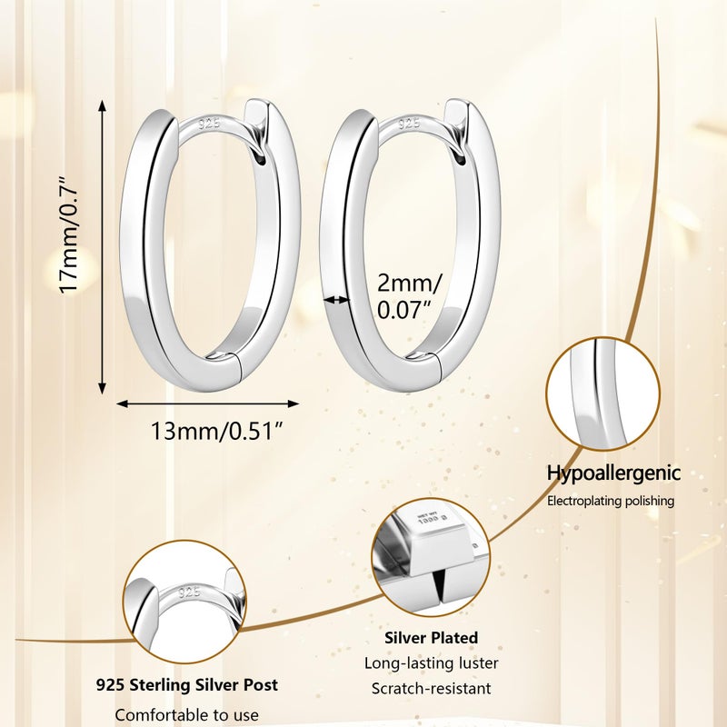 ALEXCRAFT 925 Sterling Silver Earrings Small Chunky Silver Hoop Earrings for Women Trendy Hypoallergenic Small Thick Huggie Hoops Earing Jewelry for Women Gifts - Image 3