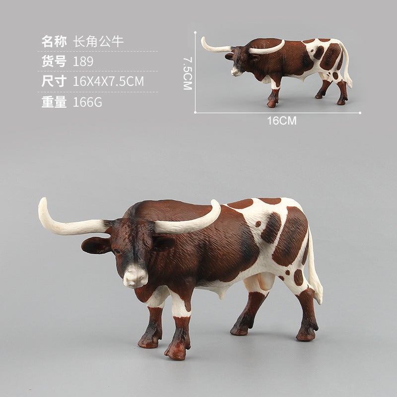 Original Direct Sales Children'S Solid Simulation Animal Model Cow Cattle Ranch Solid Poultry Static Toy Ornaments - Image 1