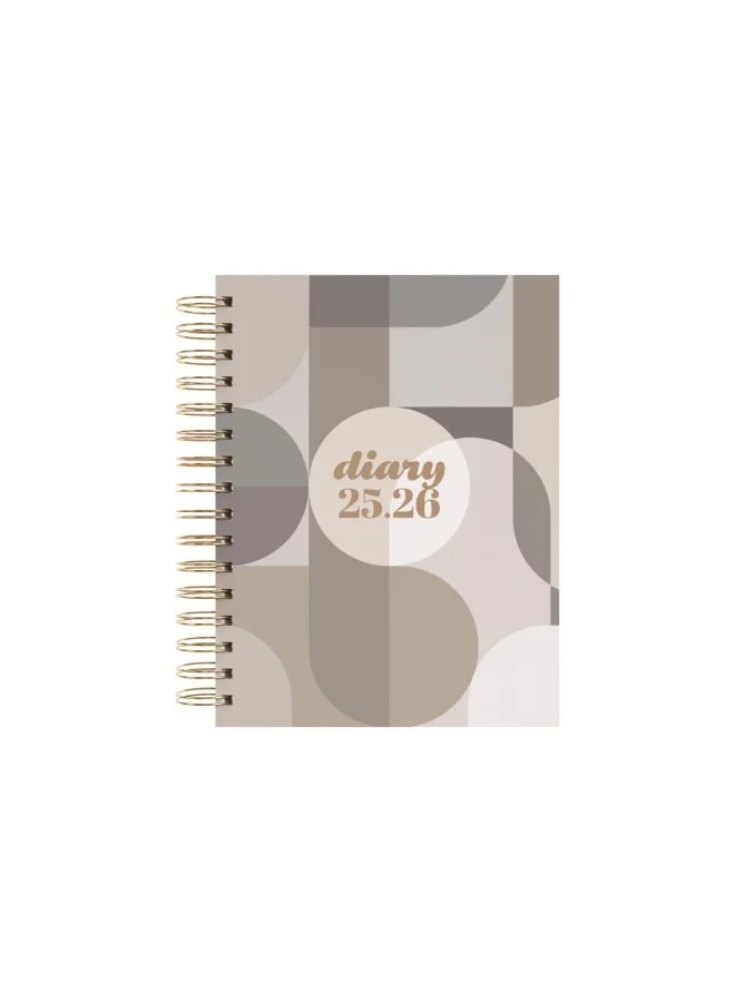 Collins Collins A5 Scandi 2025–2026 Academic Month Planner (July 2025–Jul 2026) A5, Hard Cover- Geo Grey