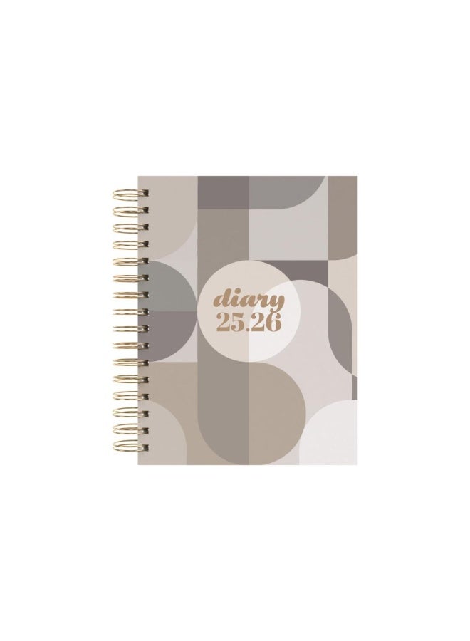 Collins Collins A5 Scandi 2025–2026 Academic Month Planner (July 2025–Jul 2026) A5, Hard Cover- Geo Grey  - Image 1