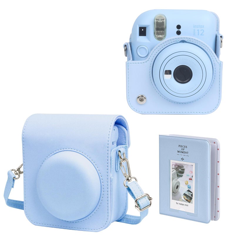 WOGOZAN Protective Case for Fujifilm Instax Mini 12 Instant Camera - With Light-sensitive Holes, Lower Right Lens Fit, Specially Designed for Mini 12 Camera (Pastel Blue) - Image 1