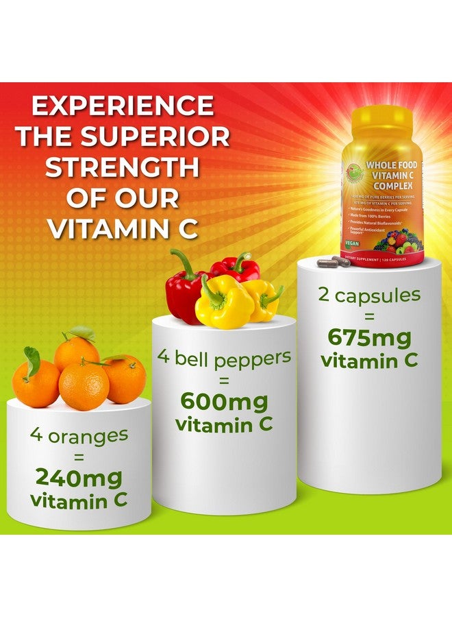 سبليمينتس ستوديو مجمع فيتامين سي من الأطعمة الكاملة - 1450 ملغ من التوت العضوي - 675 ملغ من فيتامين سي لكل حصة، مضاد للأكسدة عالي الفعالية ودعم المناعة مع أسرولا وأملا والبيوفلافونويدات الطبيعية - نباتي، غير معدل وراثيًا، 120 قرصًا - Image 3
