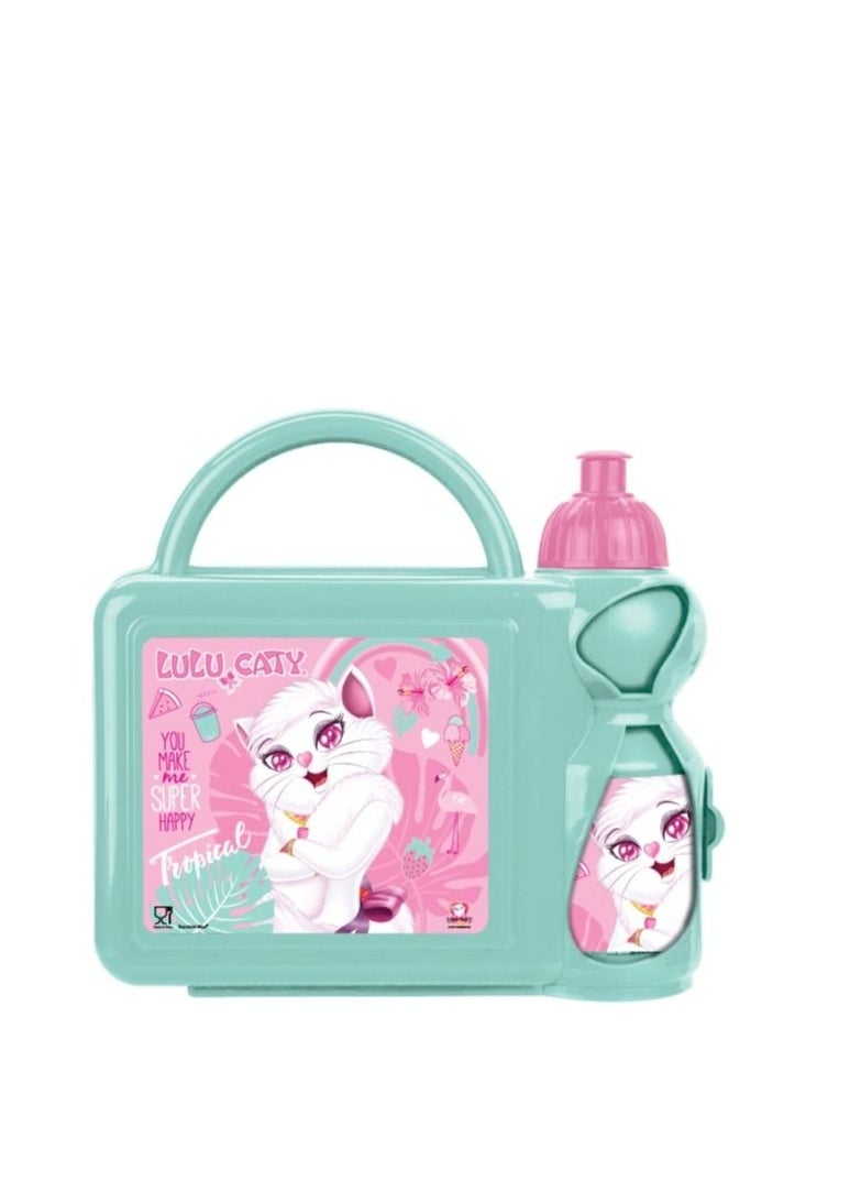 LULU CATY - Compact Sturdy and Durable Lightweight Portable Lunch Box With Water Bottle for Kids - Image 1