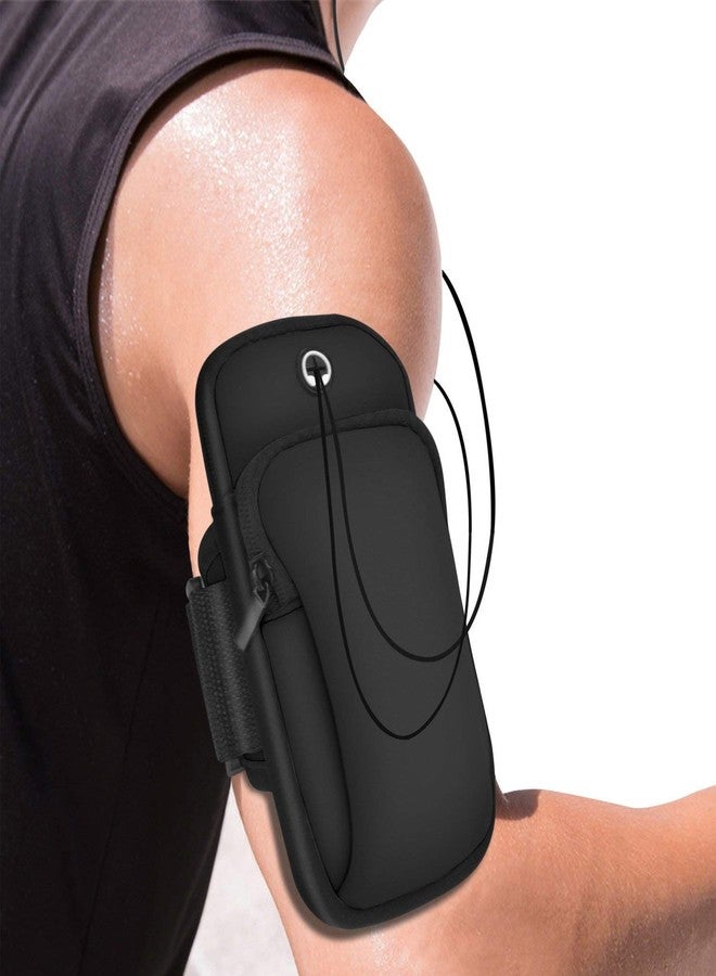 STXXOR Runing Armband for Mobile Phone, Unisex Jogging Gym Arm Band Large Case for Fitness Exercise with Adjustable Elastic Rugged Strip Neoprene, All Smart Phones - Support Upto 6.5 inches (Black) - Image 2