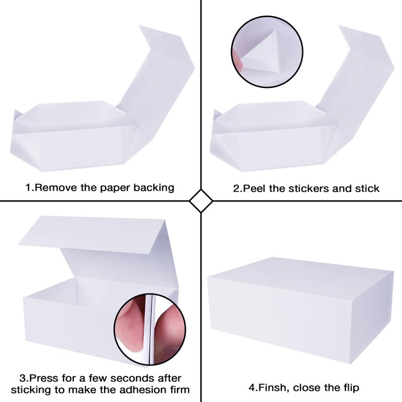 Aimyoo 5 Pack White Magnetic Gift Boxes with Lids 13.8x9x4.3 in, Large Bridesmaid Groomsman Proposal Box, Rectangle Collapsible Box for Present Graduation Birthday Wedding Storage,1 Count (Pack of 5) - Image 3