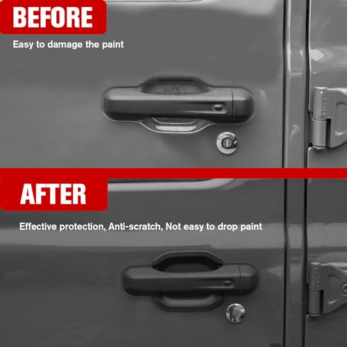 LitMiRaCle Car Door Bowl Scratch Protector for Jeep Wrangler JL Exterior Door Handle Bowl Cover Protection Trim Accessories Compatible with Jeep Wrangler JL JLU 20182023 4 Doors ABS Plastic 5PCS - Image 3