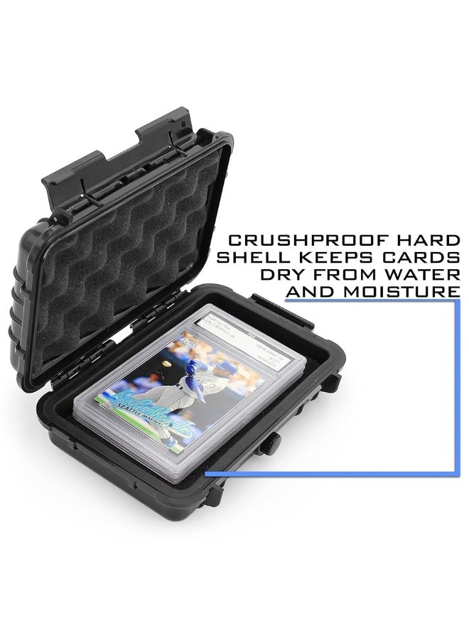 CASEMATIX - CASEMATIX Graded Card Storage Box Sports Trading Card Case Compatible With up 3 BGS 5 PSA Card Graded Sports Card Slabs - Airtight, Waterproof with Moisture and Dust Protection - Image 1