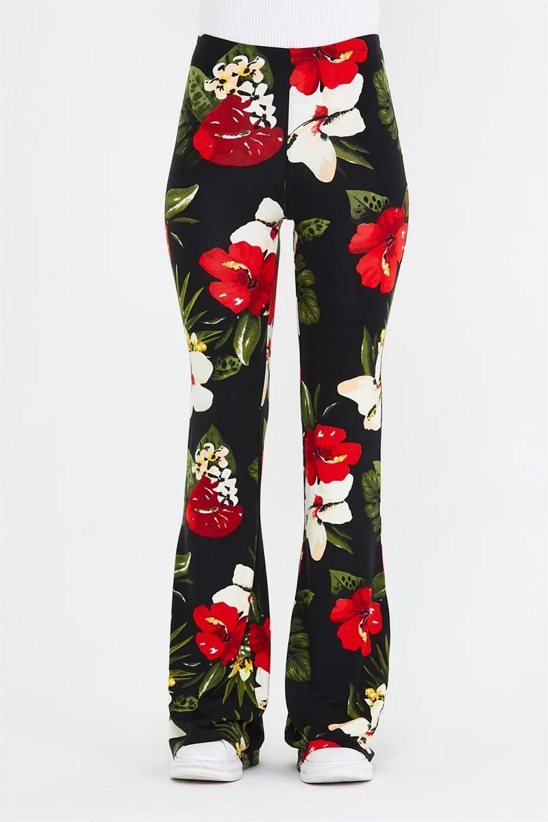 بي ار زد كولكشن Floral Patterned Women's Trousers