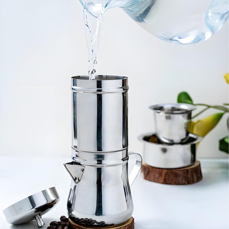 Missippi Stainless Steel 150 ml 2 in 1 Drip Coffee MakerSteel Coffee Filter Size 1 - Image 4