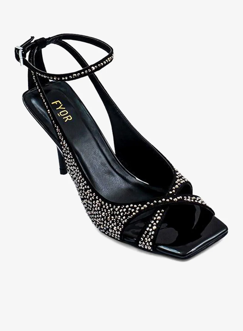 فايور Diamante Detail Square Toe Sandal BWR 080
