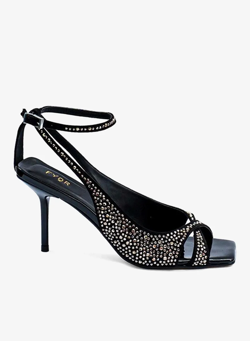 فايور Diamante Detail Square Toe Sandal BWR 080
