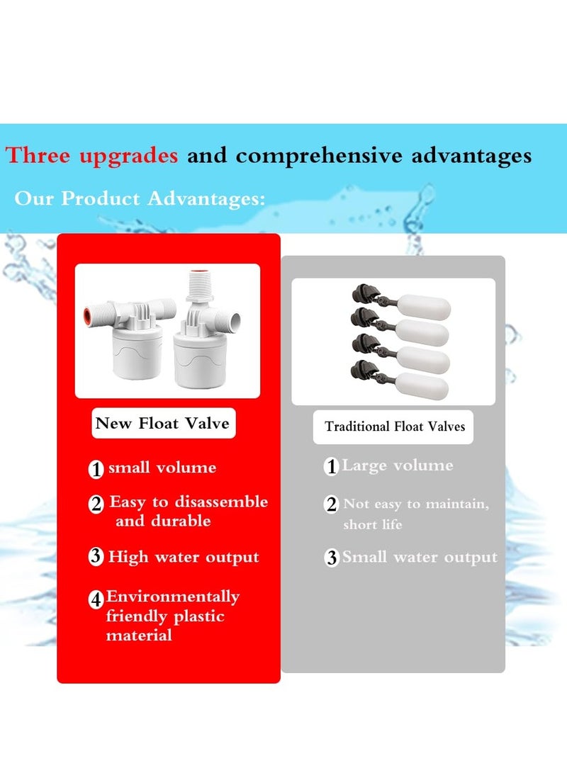 Excefore 2 Pack 1/2" Water Float Valve, Automatic Water Level Control Float Valve, Suitable for Water Tanks, Pools, Tower, Distiller - Image 4