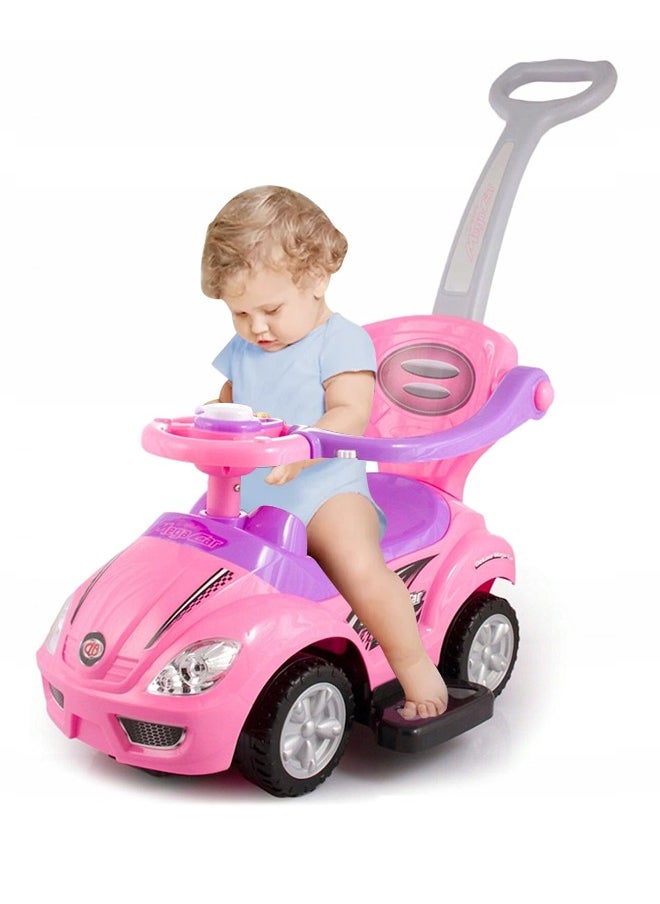 Fitness World 3 in 1 Ride On Car Toy for Kids with Barrier and Backrest, Adjustable  - Image 1