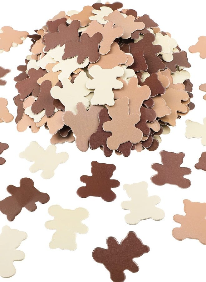 Zhanmai 500 Pcs 1.2 Inch Bear Confetti Baby Shower Cream Brown Decoration We Can Bearly Wait Bear Shaped Paper Confetti Table Scatter First Birthday Decorations for Boy Girl Home Party Table Supply - Image 1
