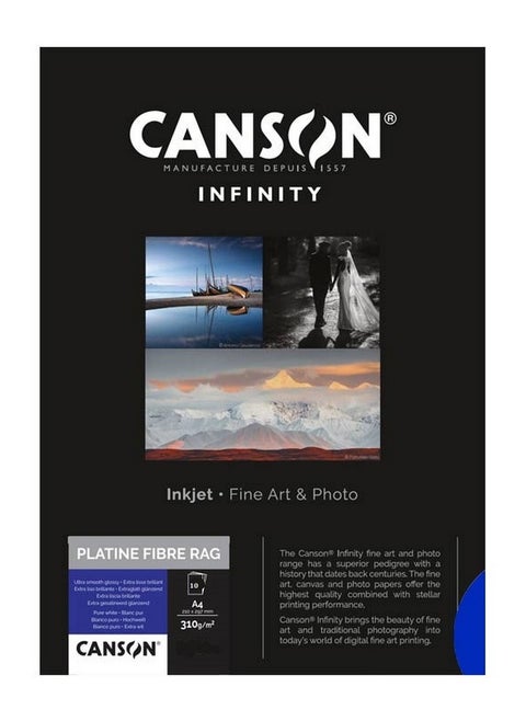 Infinity Platine Fibre Rag Ultra Smooth Glossy A4 10 Sheets