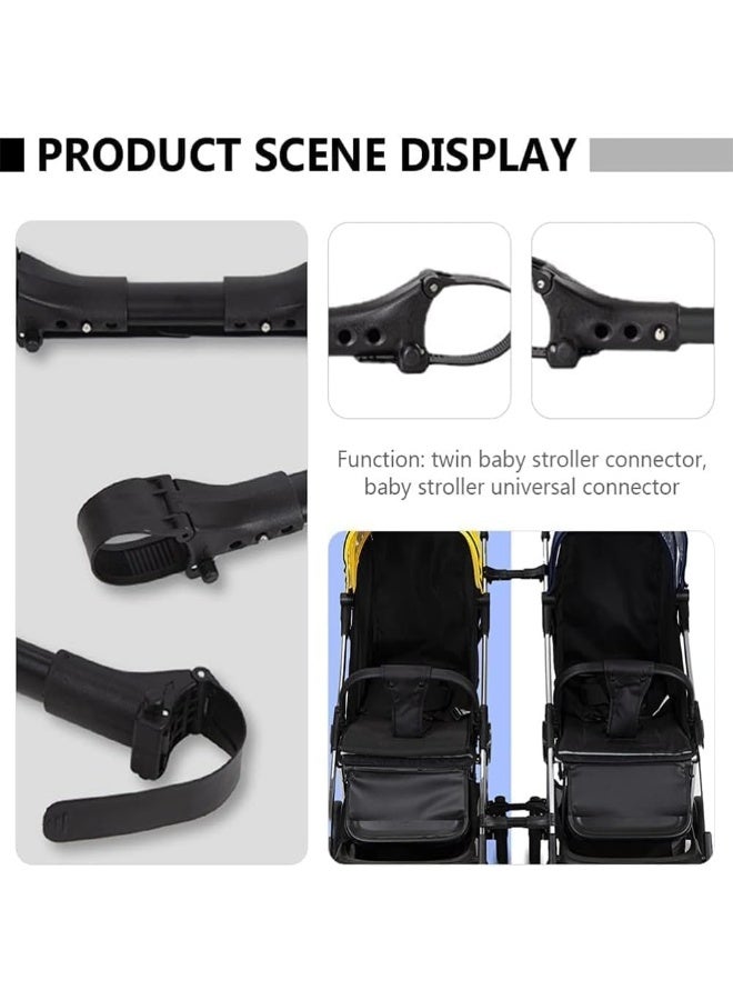 3-Pack Twin Strollers Connector, Universal Stroller Connector Kit, Side by Side Double Stroller Adapter, Converts Two Single Strollers into a Tandem Stroller for Twins, Fits Most Strollers - Image 4