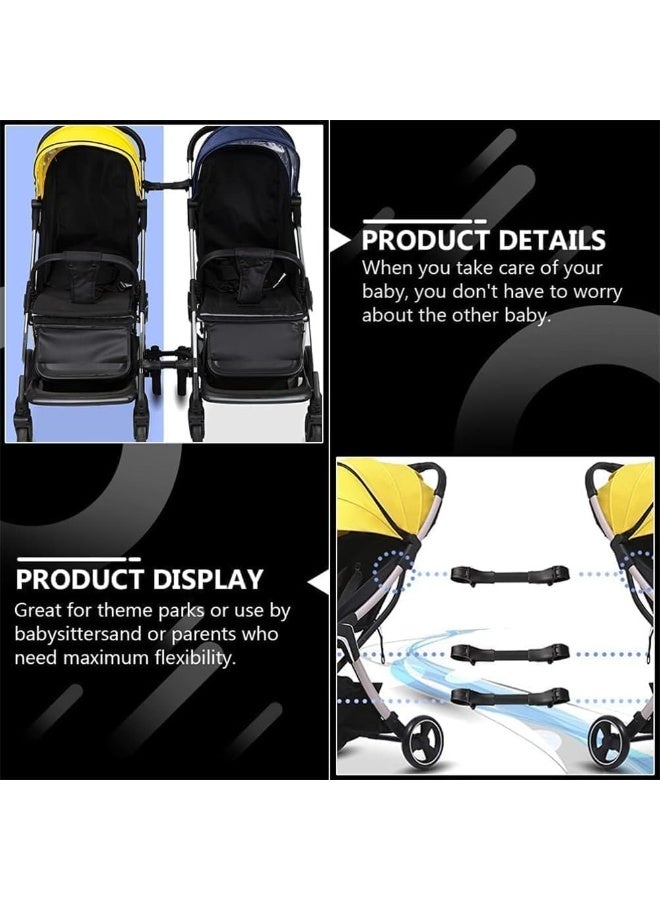 3-Pack Twin Strollers Connector, Universal Stroller Connector Kit, Side by Side Double Stroller Adapter, Converts Two Single Strollers into a Tandem Stroller for Twins, Fits Most Strollers - Image 2