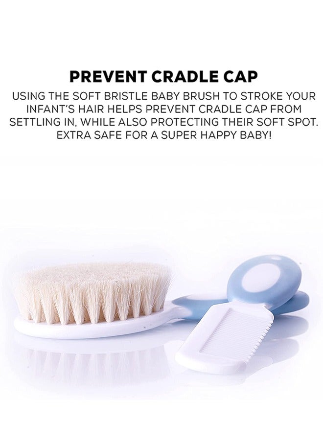 Baybee Premium 2 Piece Baby Hair Brush and Comb Set for Newborns and Toddlers Soft Bristles for Baby - Image 3