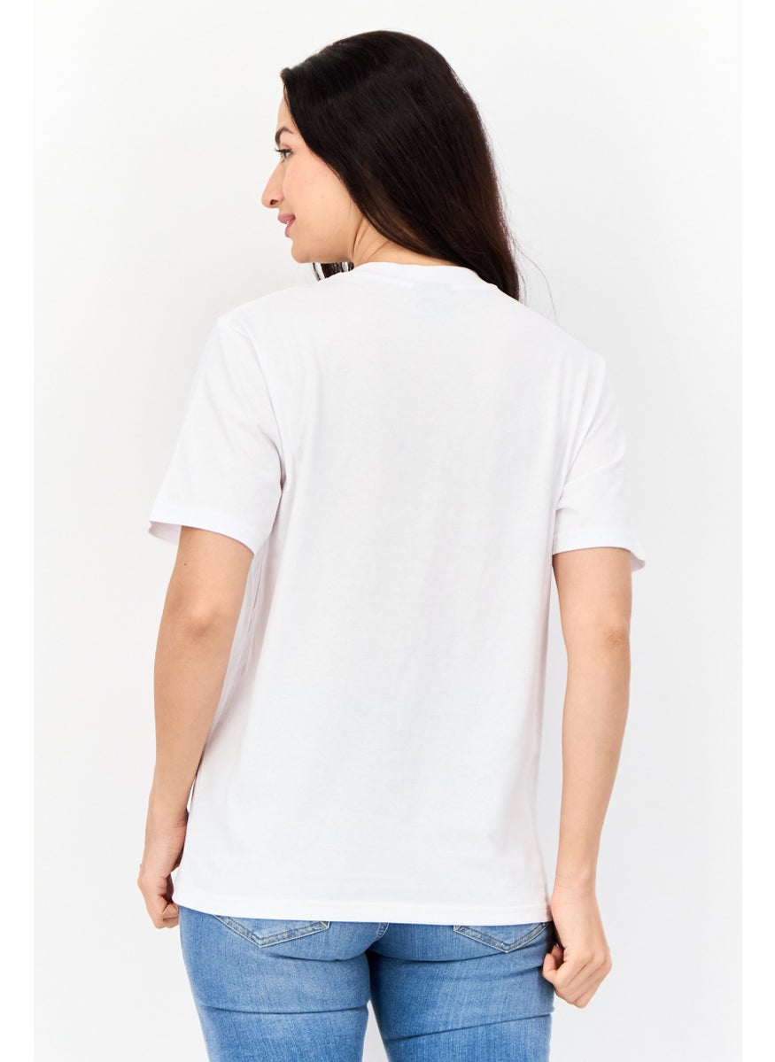 Marlyn Monroe Women Oversized Fit Crew Neck Graphic Print T-Shirt, White  - Image 3