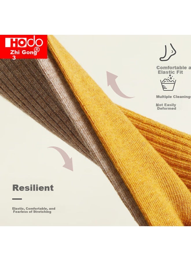 hongdou Hodo Women's Socks, Solid Color Soft Cotton, Autumn Fresh Non-slip High Elastic Breathable Short Socks, 5 Pairs Boxed, One Size Fits All - Image 3