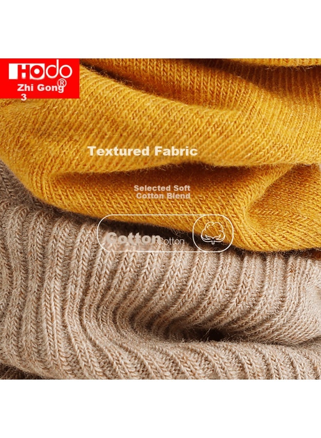 hongdou Hodo Women's Socks, Solid Color Soft Cotton, Autumn Fresh Non-slip High Elastic Breathable Short Socks, 5 Pairs Boxed, One Size Fits All - Image 4