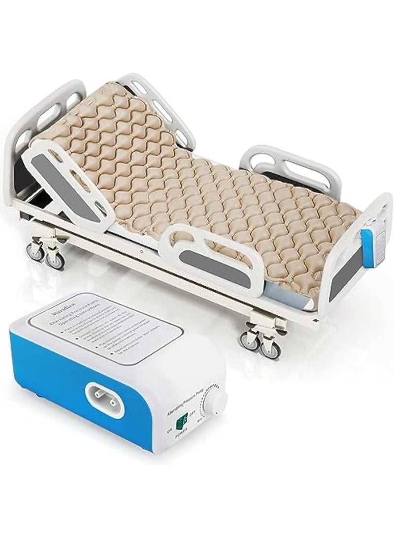 Alternating Pressure Air Mattress Topper with Quiet Electric Pump, Inflatable Bed Overlay for Comfortable Home Care and Daily Use - Image 1