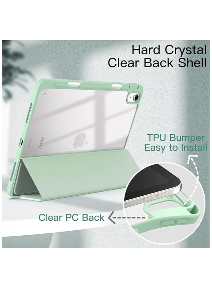iPad 10th generation Air 5 2022 / Air 4 , 10.9 inch Smart Cover with Stand (2022/2020) with Pencil Holder, Lockable Smart Cover/Auto Screen On/Touch ID, Transparent Cover with Auto On/Sleep, Light Green - Image 5