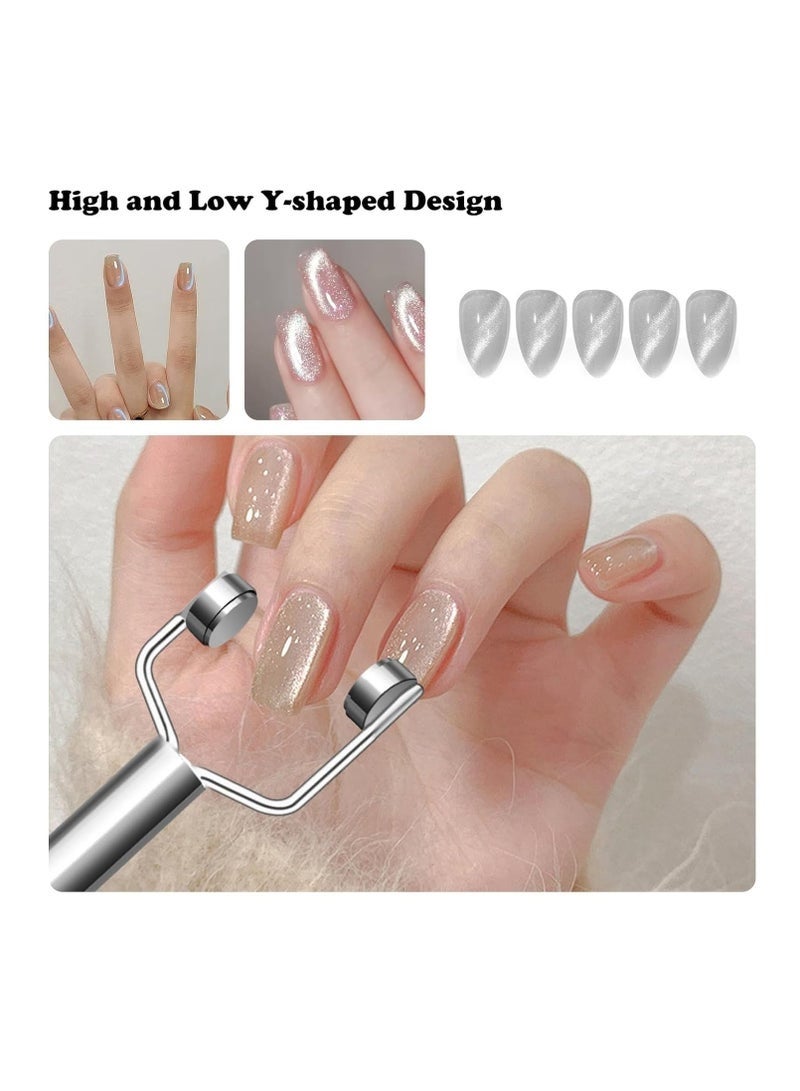 Nail Magnet Y-Shaped DoubleHeadMagnetic Cat Eye Gel Polish - Image 5