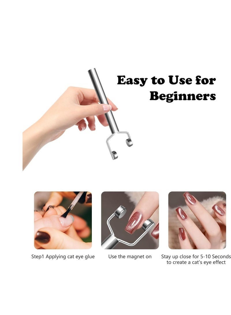 Nail Magnet Y-Shaped DoubleHeadMagnetic Cat Eye Gel Polish - Image 3