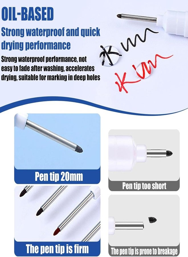 Buildcon Deep Hole Marker Pen, Tracer Marker Pen, Carpenter Pencil, Long Nib Marker for Wood, Metal, Concrete, Professional Construction Tools, Industrial Use, DIY Projects (12) - Image 5